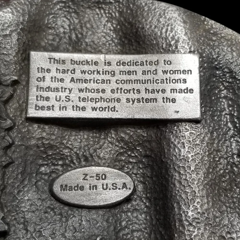 Vintage Belt Buckle 1988‎ American Communications U.S. Telephone System Siskiyou